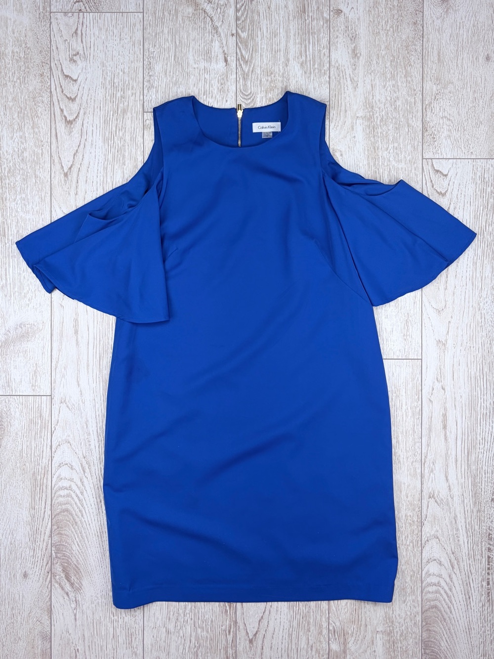 Calvin Klein 8 Royal Blue Cold-Shoulder Mini Dress